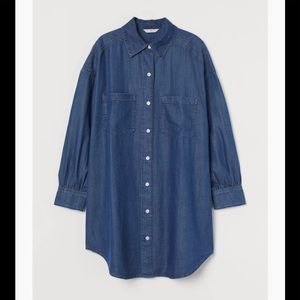 H&M long denim shirt NWT